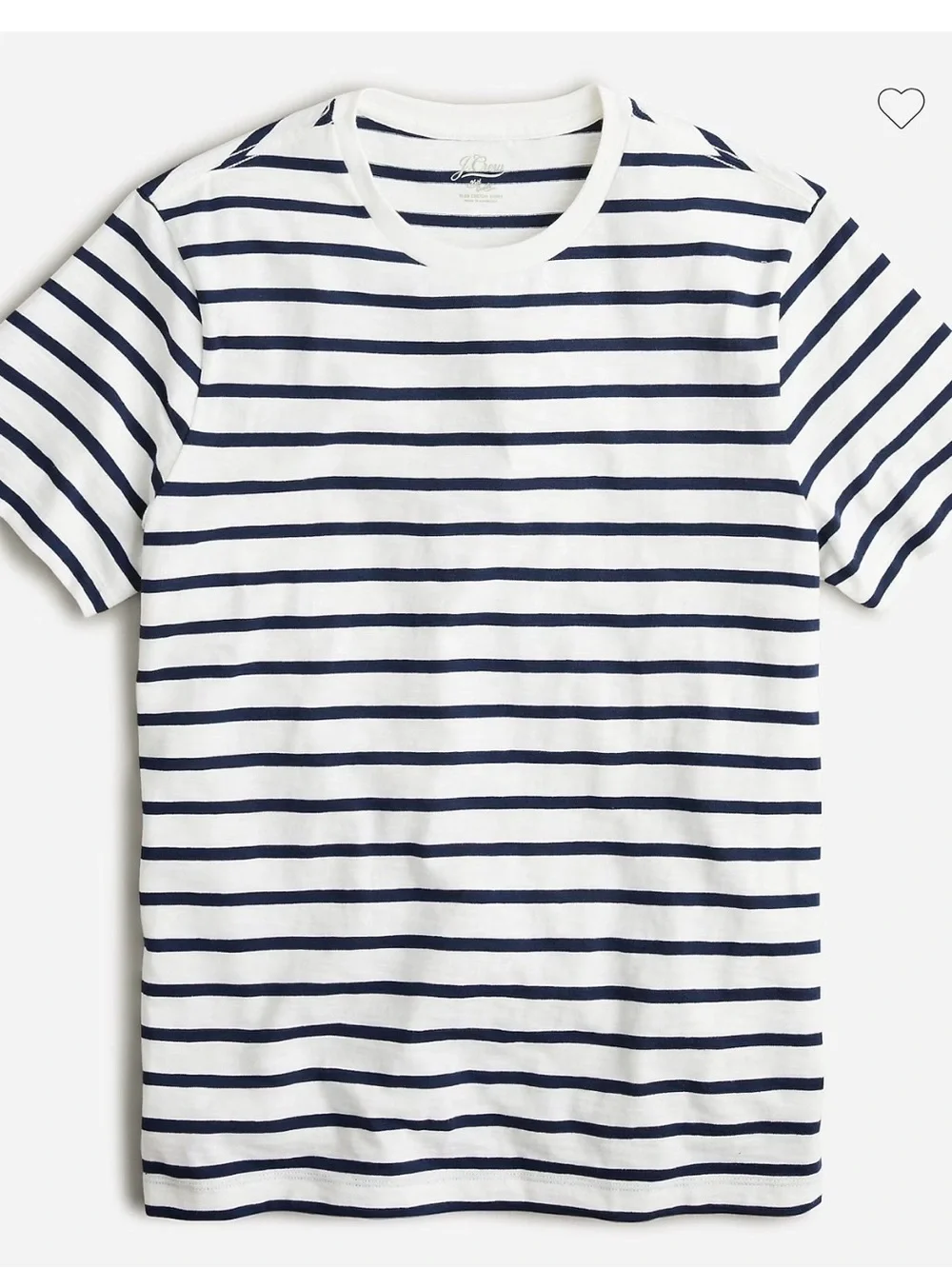 J. Crew White and Navy Striped Tee